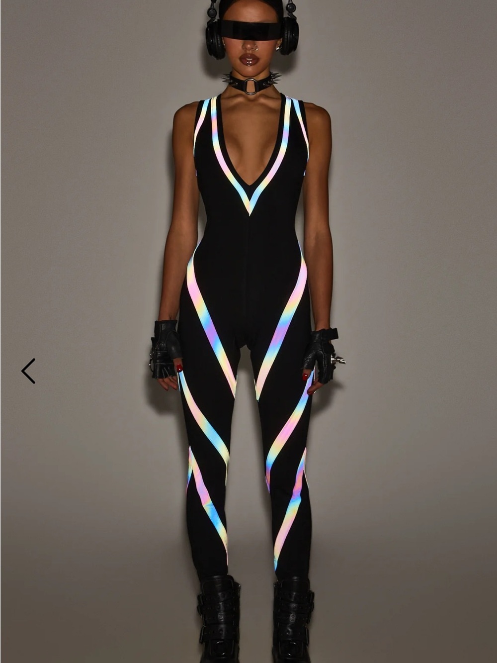 Dolls Kill Strobelight Seduction Reflective Catsuit
